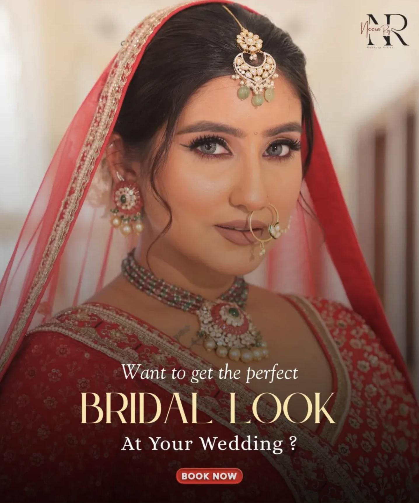 Indian bride with traditional red bridal look